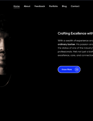 William standing confidently inside Hustler’s Barbershop in Pinole, California